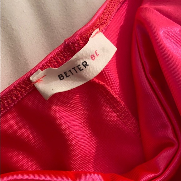 Silk Neon Pink Slit Cut Dress - Picture 7 of 7